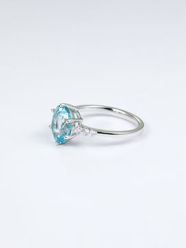 Pale Blue Oval Trilogy Ring