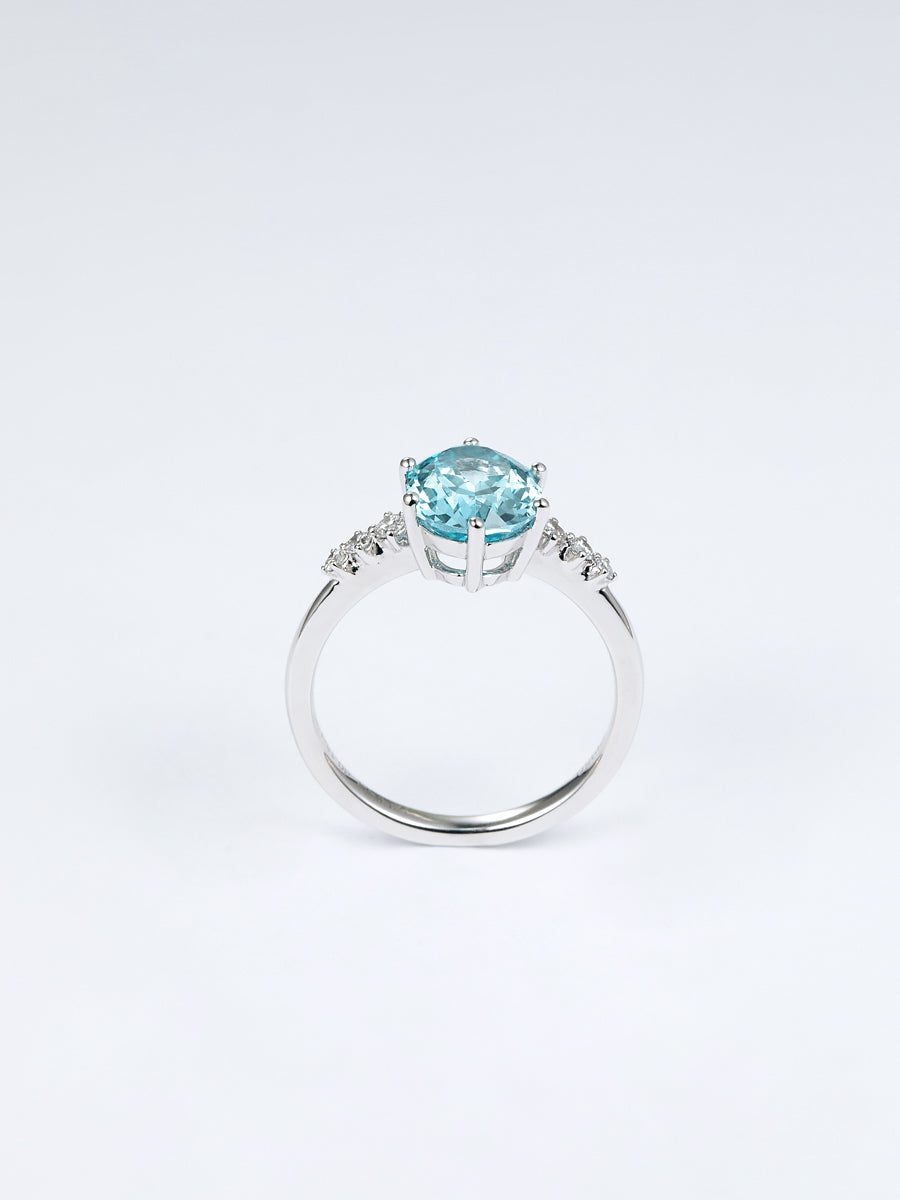 Pale Blue Oval Trilogy Ring