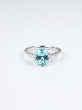 Pale Blue Oval Trilogy Ring